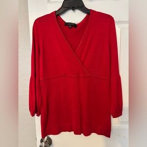 Nine West Red V-Neck Sweater, L